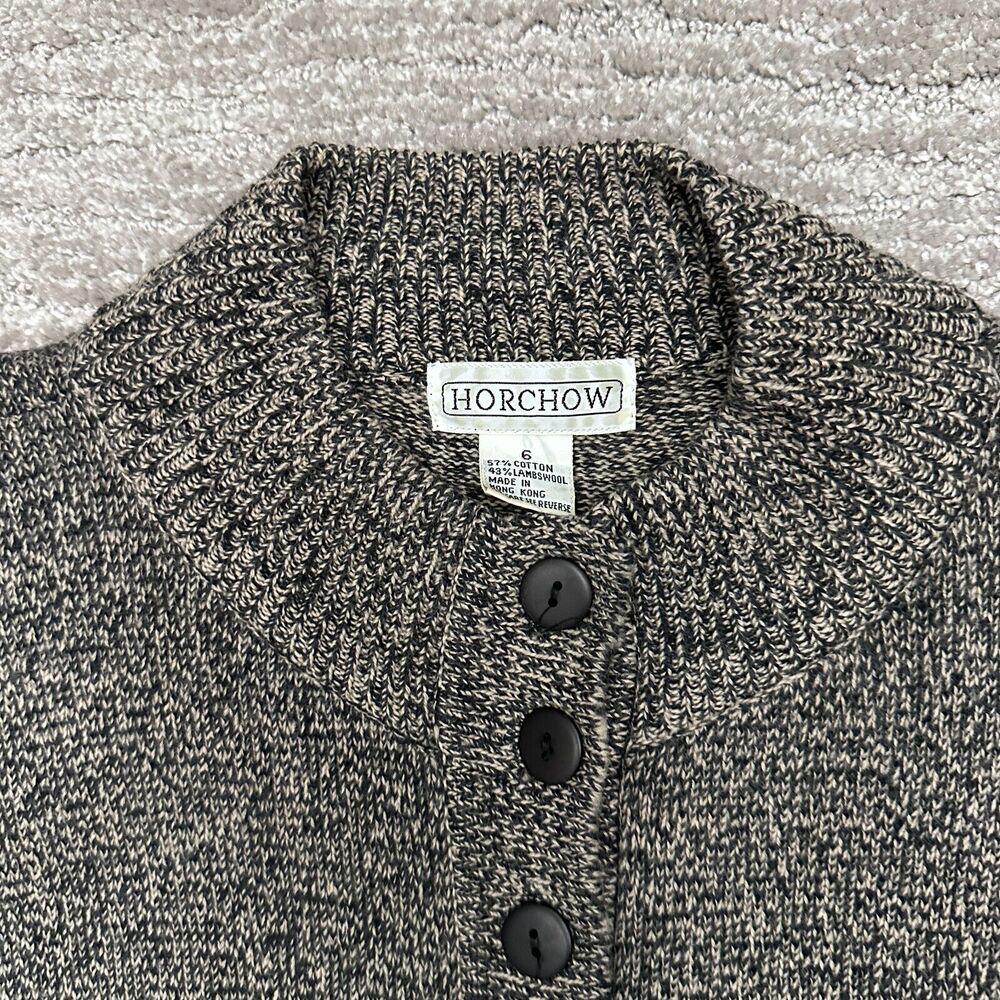 VTG Horchow Sweater Dress Womens 6 Brown Lambswool Blend Classic Long Sleeve - Picture 4 of 11